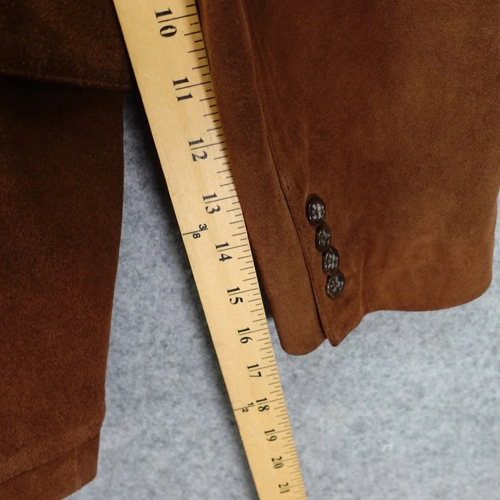 Vintage Suede Leather Sport Coat BANANA REPUBLIC Mens Large Brown Chore Safari